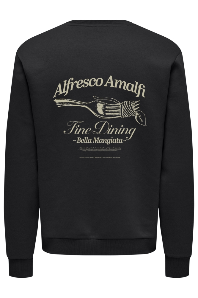 ONSALFRESCO REG CREW NECK 22035625 Black/AMALFI